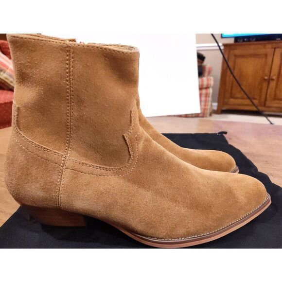 CIVIL REGIME CAMEL SUEDE WESTERN BOOT SIZE 7 / 40 - Picture 9 of 9